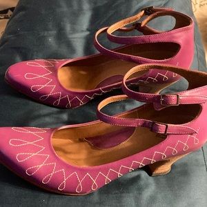 Purple John Fluevog heels